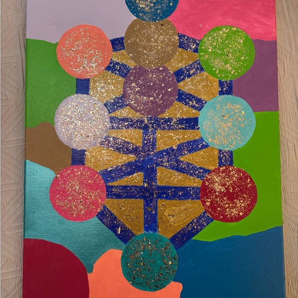 The Shining Kabbalah OriginalOOAK acrylic Hand painted Art By De’Ericka 18x24